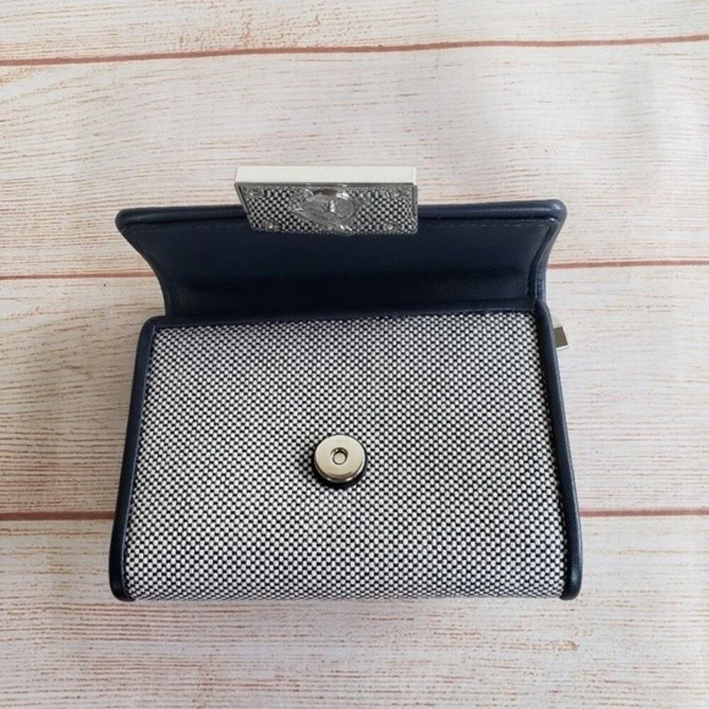 Kate Spade Reegan Medium Flap Canvas and Leather Wallet in Blazer Blue
